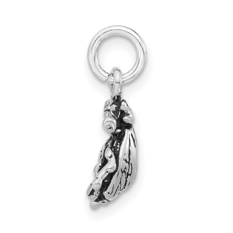Sterling Silver Bee Pendant Charm with Detailed Wings, Nature Jewelry Symbolizing Resilience