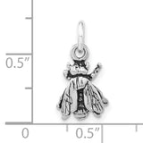 Sterling Silver Bee Pendant Charm with Detailed Wings, Nature Jewelry Symbolizing Resilience