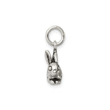 Sterling Silver Rabbit Charm Pendant, Realistic Bunny Design, Nature-Inspired Animal Jewelry