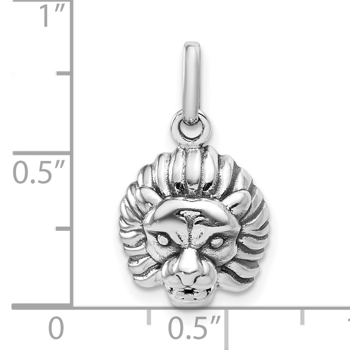 Male Lion Head Mane Charm Pendant in Real 925 Sterling Silver