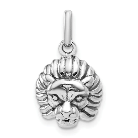 Male Lion Head Mane Charm Pendant in Real 925 Sterling Silver