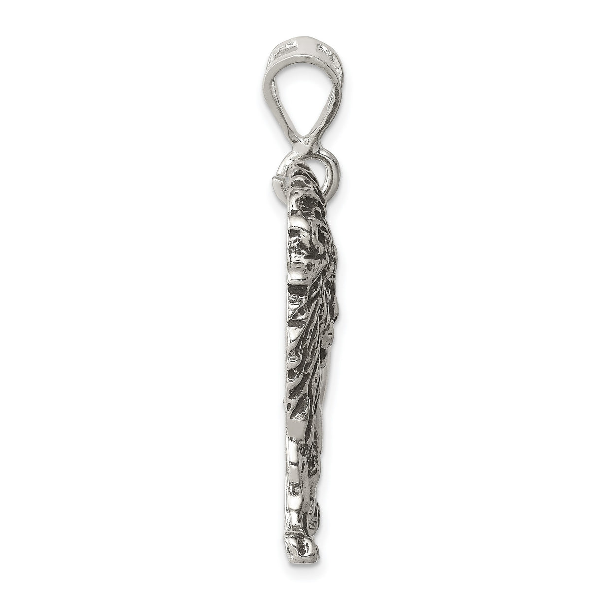 Male Lion Charm Pendant in Real 925 Sterling Silver