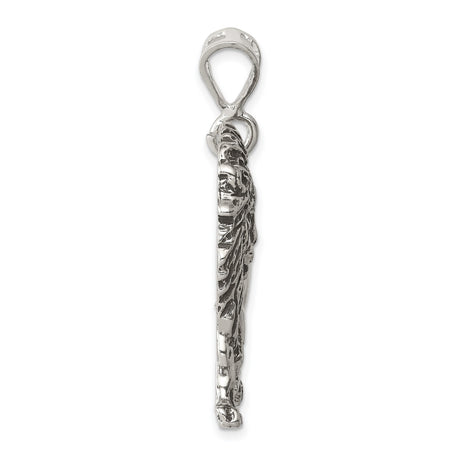 Male Lion Charm Pendant in Real 925 Sterling Silver