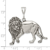 Male Lion Charm Pendant in Real 925 Sterling Silver