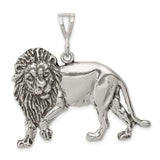 Male Lion Charm Pendant in Real 925 Sterling Silver