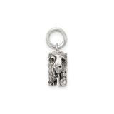 Sterling Silver Elephant Charm Pendant, 3D Animal Totem Symbol of Wisdom and Good Luck