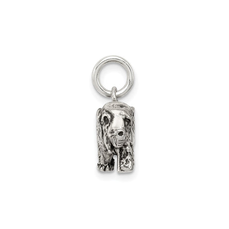 Sterling Silver Elephant Charm Pendant, 3D Animal Totem Symbol of Wisdom and Good Luck