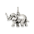 Sterling Silver Elephant Pendant Charm with Raised Trunk Symbolizing Luck and Wisdom