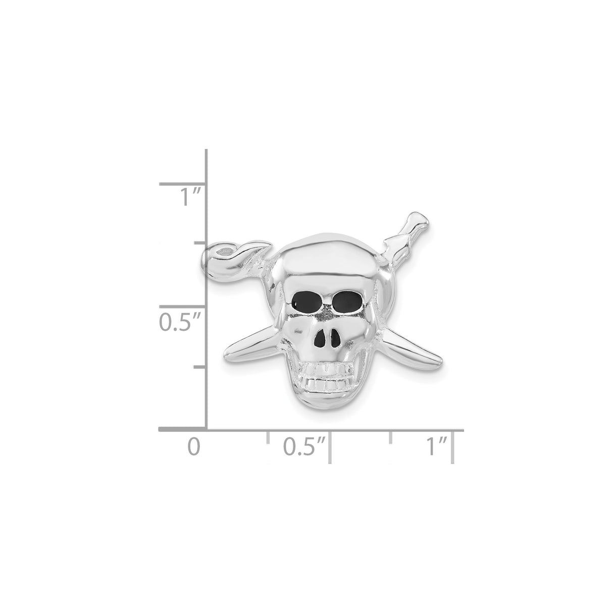 Sterling Silver Pirate Skull Pendant with Bandana and Eye Patch, Crossbones Design, Gothic Style