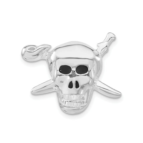 Sterling Silver Pirate Skull Pendant with Bandana and Eye Patch, Crossbones Design, Gothic Style