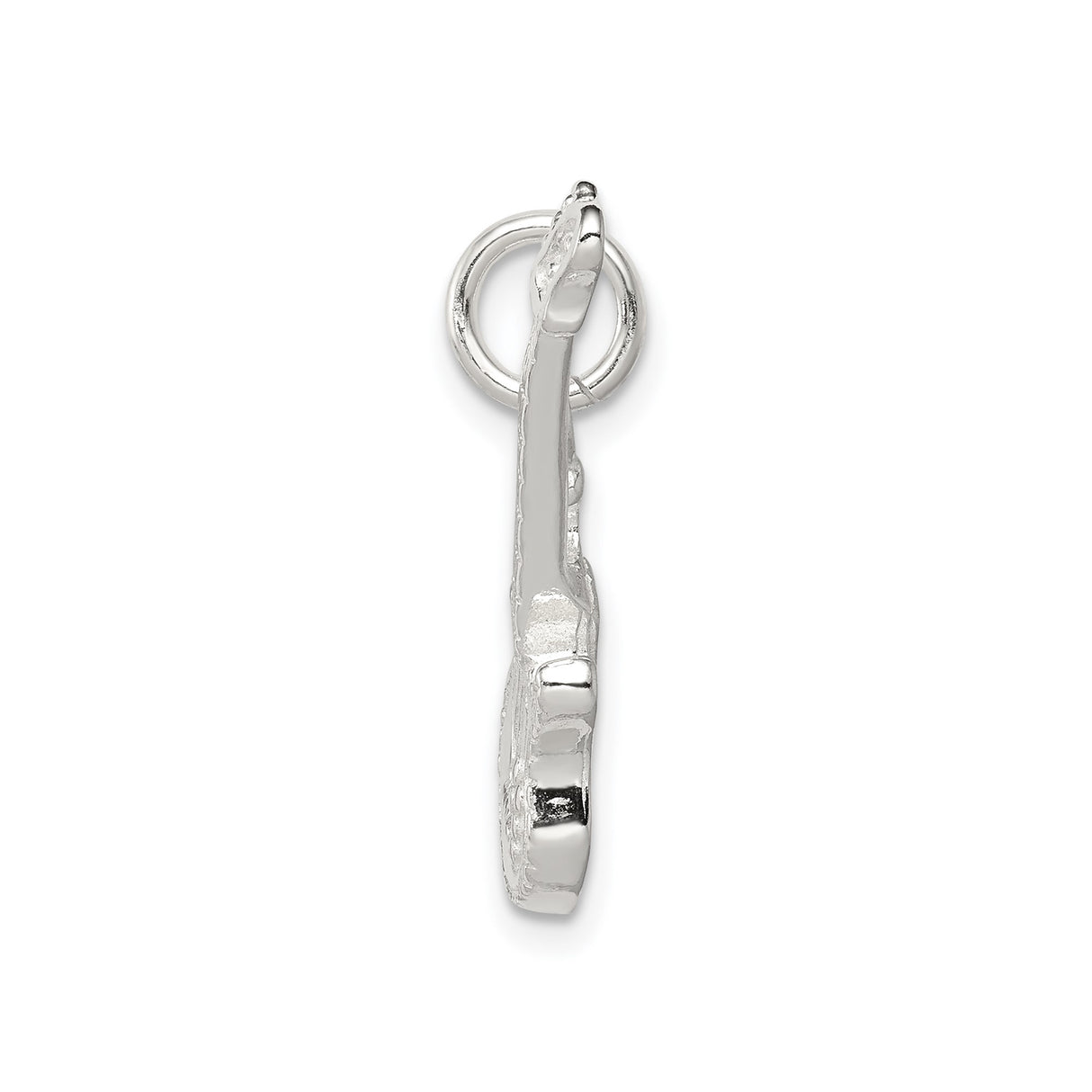 Sterling Silver Electric Guitar Charm Pendant, Detailed Music Jewelry for Musicians and Rock Fans