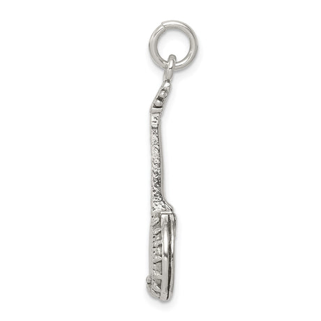 Sterling Silver Banjo Pendant, Realistic Instrument Design, Folk Style Music Charm