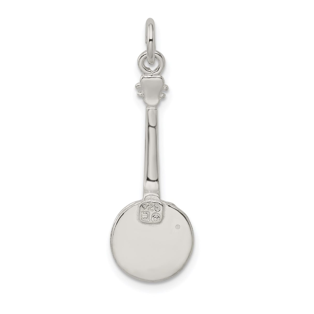 Sterling Silver Banjo Pendant, Realistic Instrument Design, Folk Style Music Charm