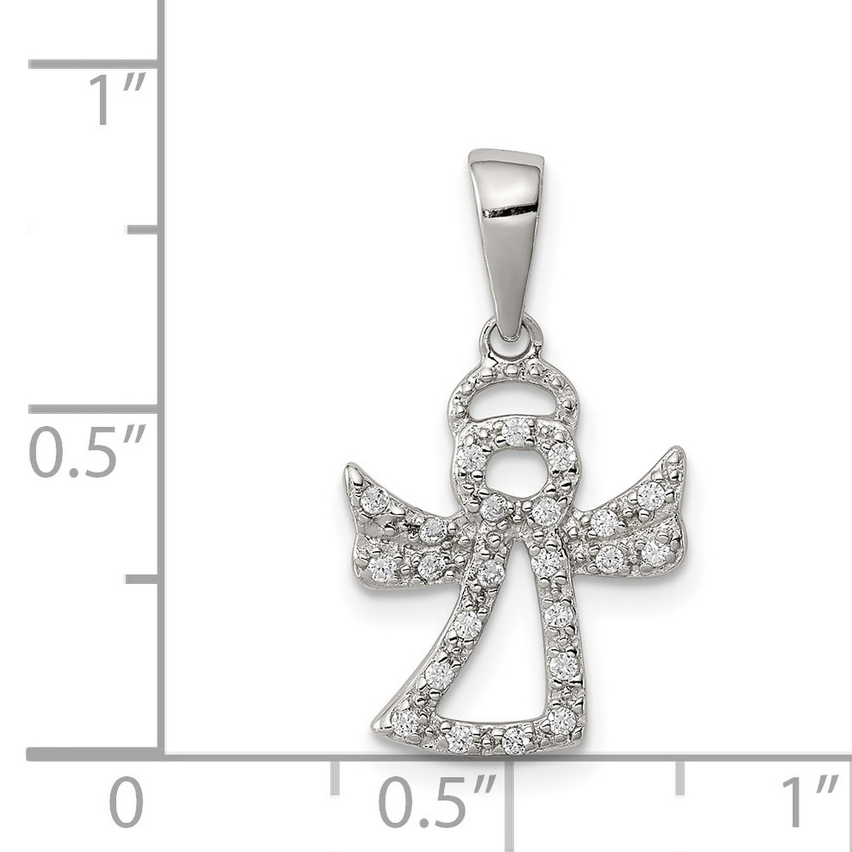 CZ Angel Charm Pendant in Real 925 Sterling Silver