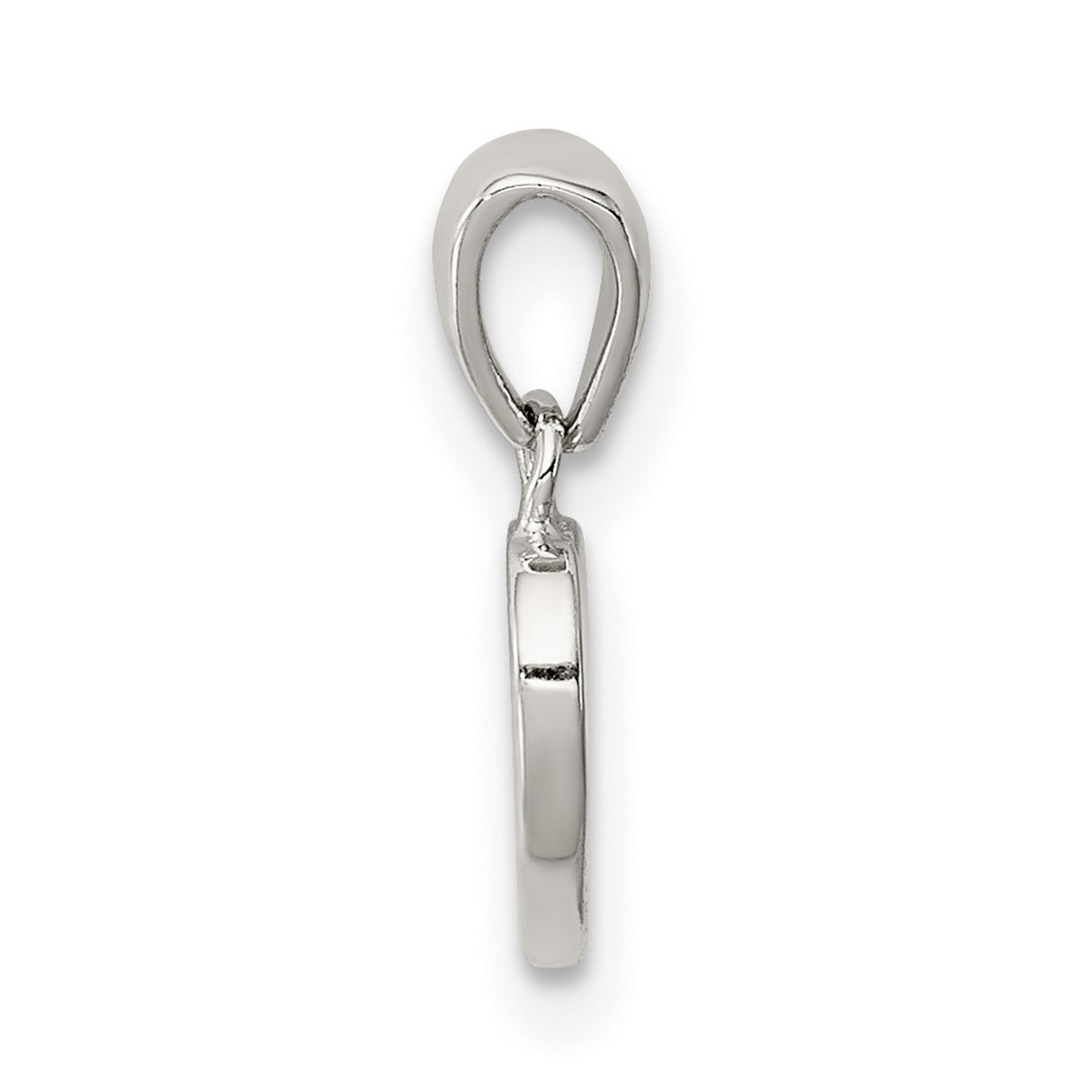 Sterling Silver Heart Pendant, Polished Finish, Engraving Ready, Minimalist Romantic Charm for Women