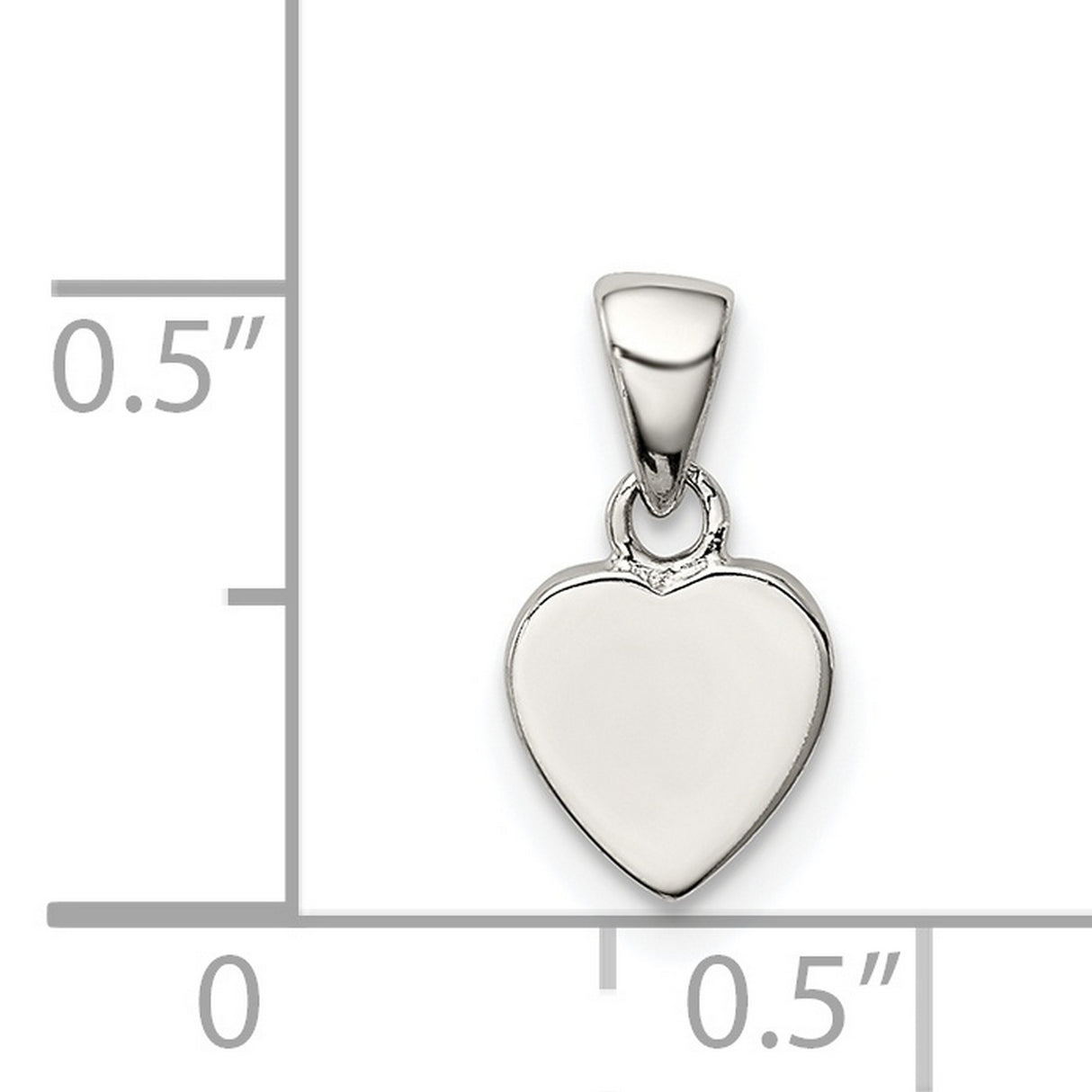 Sterling Silver Heart Pendant, Polished Finish, Engraving Ready, Minimalist Romantic Charm for Women