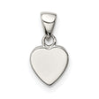 Sterling Silver Heart Pendant, Polished Finish, Engraving Ready, Minimalist Romantic Charm for Women
