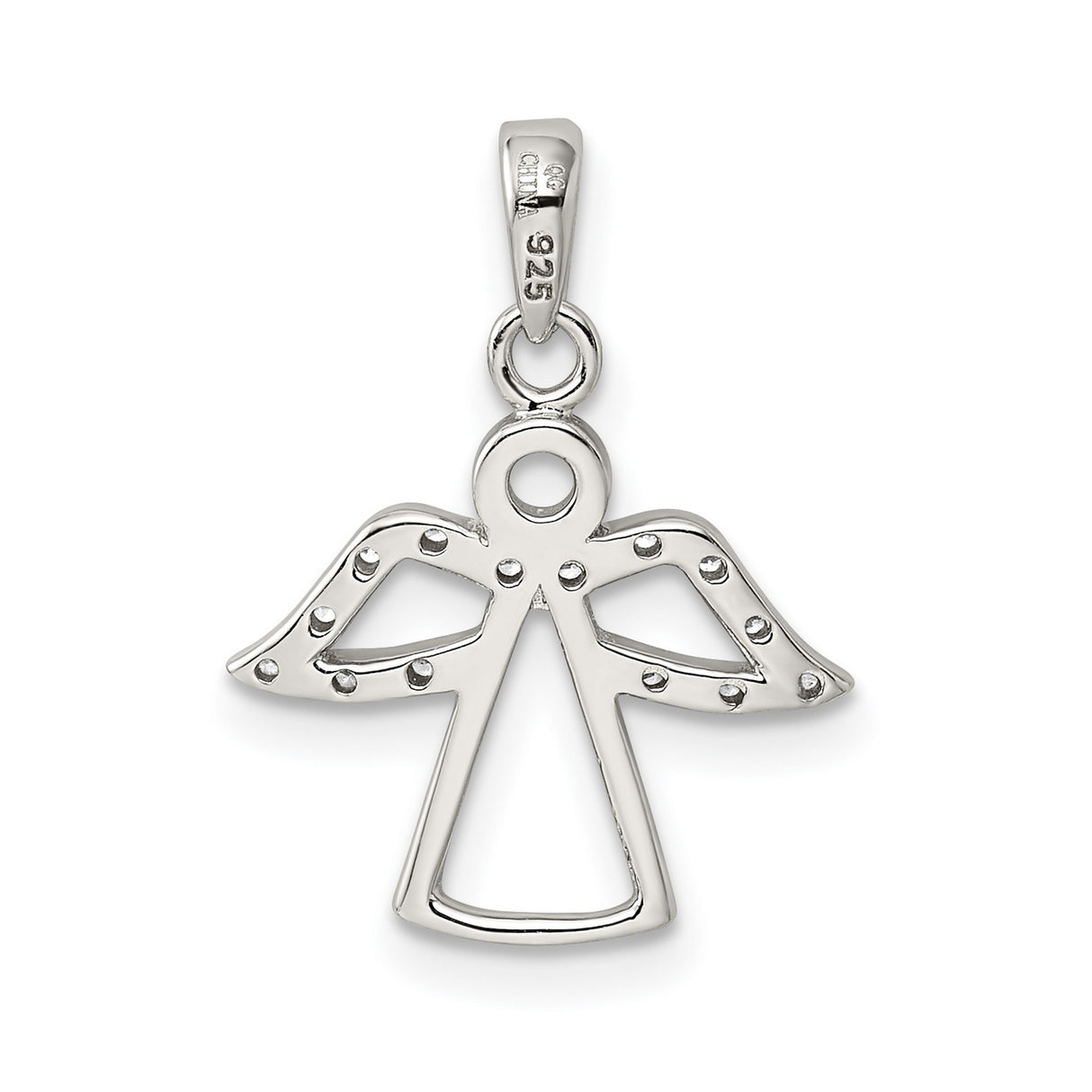 Angel CZ Wings Charm Pendant in Real 925 Sterling Silver