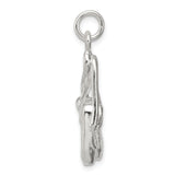 Sterling Silver Ballet Slipper Pendant with Detailed Pointe Shoes Design, Ballerina Dance Charm