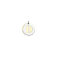 Sterling Silver Round Pendant with Gold Accent, Initial D Cutout, Unisex Letter Charm