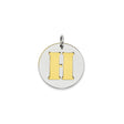 Sterling Silver Initial Pendant with Gold Tone Letter H Cutout, Monogram Charm