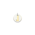 Sterling Silver Pendant with Gold Plated Cutout Letter J, Minimalist Unisex Initial Charm