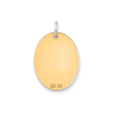 Sterling Silver Oval Pendant with Gold Tone Raised Letter L, Initial Charm