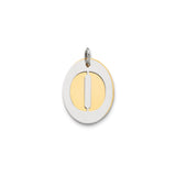 Sterling Silver Oval Pendant with Two-Tone Cutout Design, Unisex Modern Style