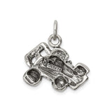 Sterling Silver Race Car Pendant with Formula One Driver Detailing, Motorsport Theme