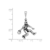 Sterling Silver Bowling Pendant with Realistic Male Bowler in Action Pose