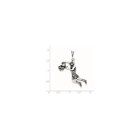 Sterling Silver Basketball Player Pendant with Hoop, Sports Charm for Men or Unisex
