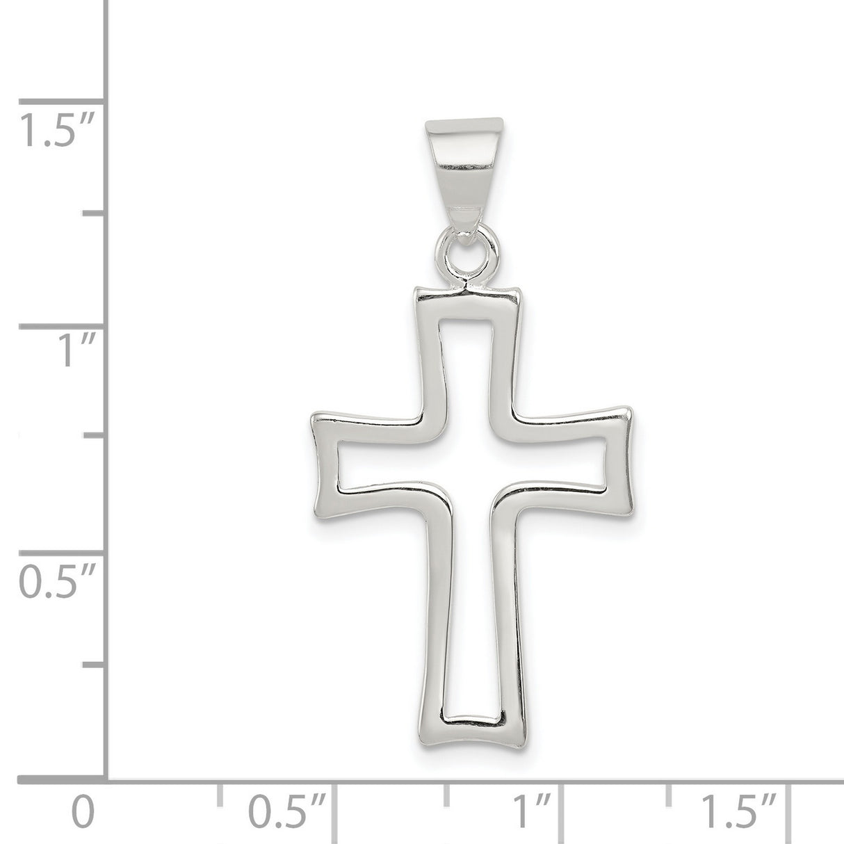 Cross Charm Pendant in Real 925 Sterling Silver