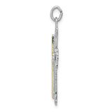 Sterling Silver Cross Pendant with Yellow Gold Vermeil, Modern Religious Design