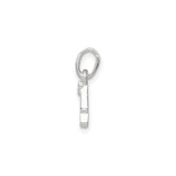 Sterling Silver Initial Pendant with Pink Enamel Flower Accent, Letter A Charm for Women or Girls