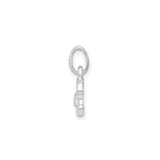 Sterling Silver Letter C Pendant with Pink Flower Accent, Dainty Alphabet Charm for Women or Girls