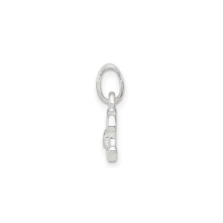 Sterling Silver Letter C Pendant with Pink Flower Accent, Dainty Alphabet Charm for Women or Girls