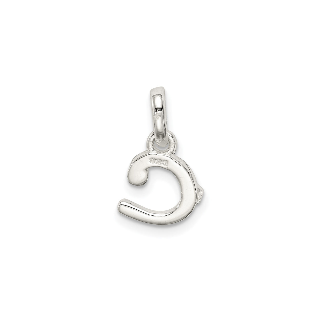 Sterling Silver Letter C Pendant with Pink Flower Accent, Dainty Alphabet Charm for Women or Girls