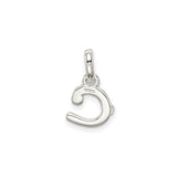 Sterling Silver Letter C Pendant with Pink Flower Accent, Dainty Alphabet Charm for Women or Girls
