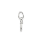 Sterling Silver Letter D Pendant Charm with Pink Enamel Flower Accent, Feminine Monogram Jewelry