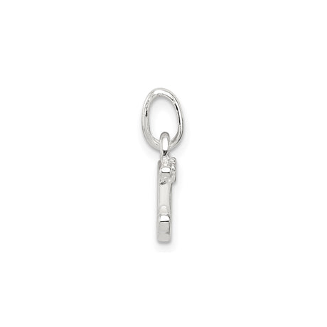 Sterling Silver Letter D Pendant Charm with Pink Enamel Flower Accent, Feminine Monogram Jewelry