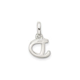 Sterling Silver Letter D Pendant Charm with Pink Enamel Flower Accent, Feminine Monogram Jewelry