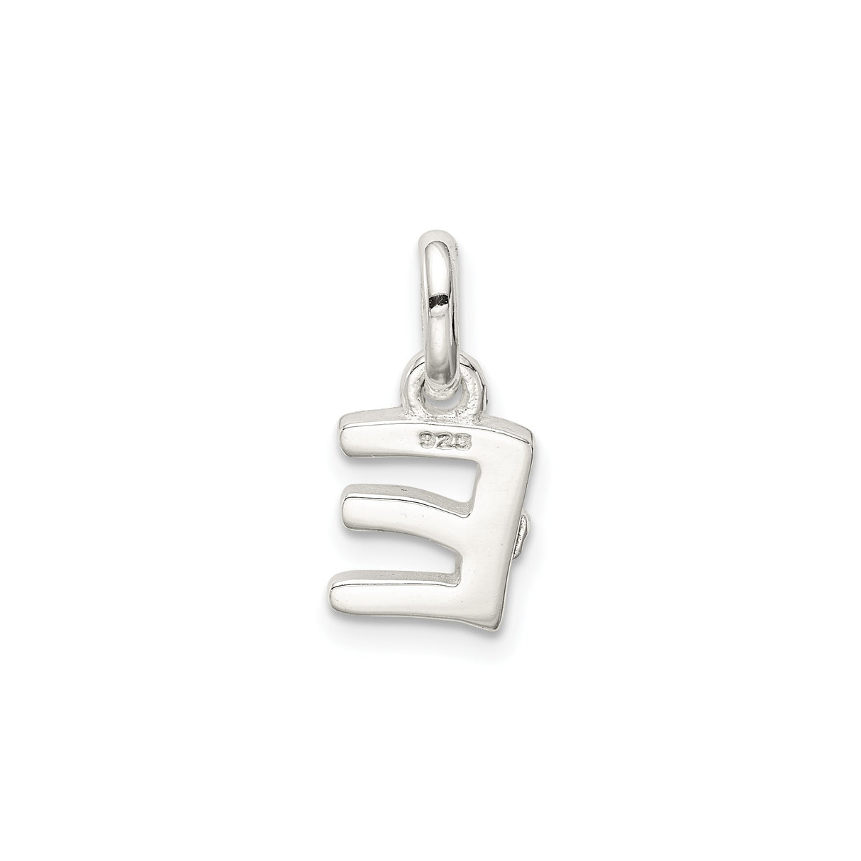 Sterling Silver Initial E Pendant with Pink Enamel Flower, Floral Letter Charm for Girls or Women