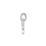 Sterling Silver Letter F Pendant Charm with Pink Enamel Flower, Floral Monogram Jewelry for Girls or Women