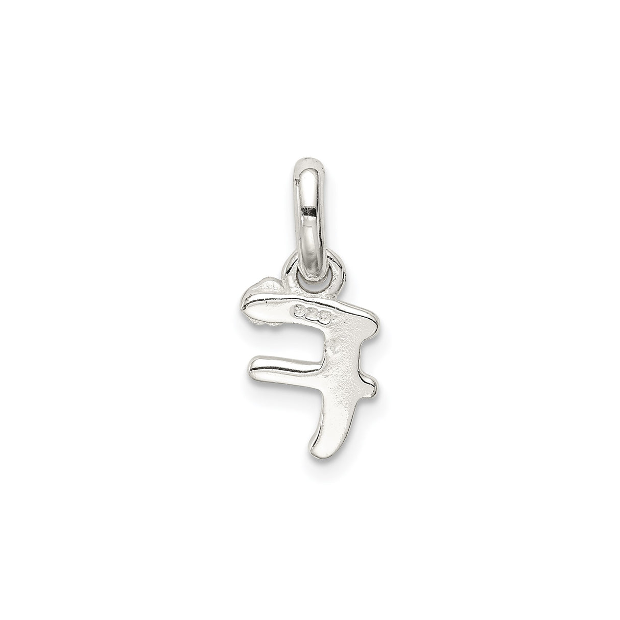 Sterling Silver Letter F Pendant Charm with Pink Enamel Flower, Floral Monogram Jewelry for Girls or Women