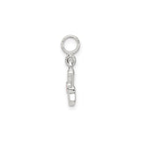 Sterling Silver Initial A Charm Pendant with Pink Enamel Flower Accent for Women and Girls