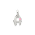 Sterling Silver Hebrew Hay Pendant with Pink Enamel Star, Judaica Charm for Women