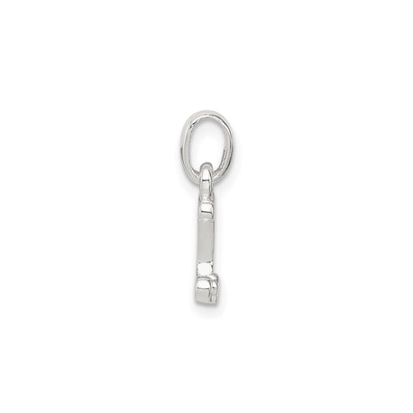 Sterling Silver Initial J Pendant with Pink Enamel Flower Accent, Monogram Charm for Girls