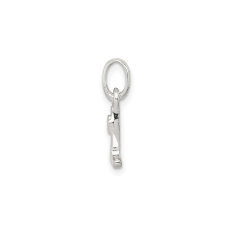 Sterling Silver Letter L Pendant with Pink Enamel Flower, Monogram Charm for Women and Girls