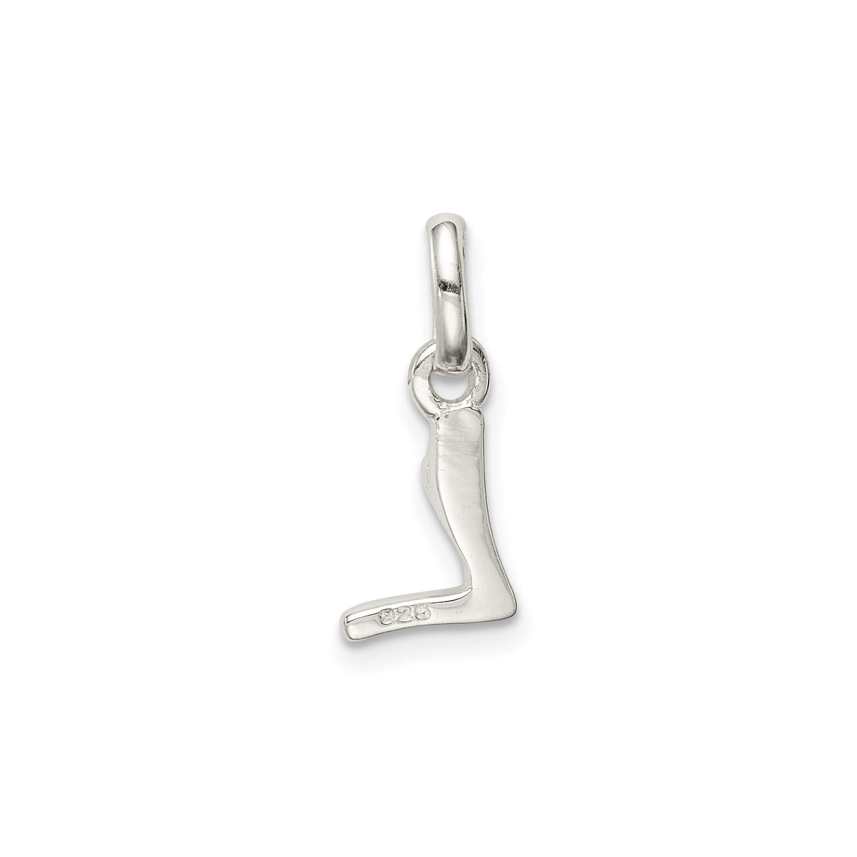 Sterling Silver Letter L Pendant with Pink Enamel Flower, Monogram Charm for Women and Girls