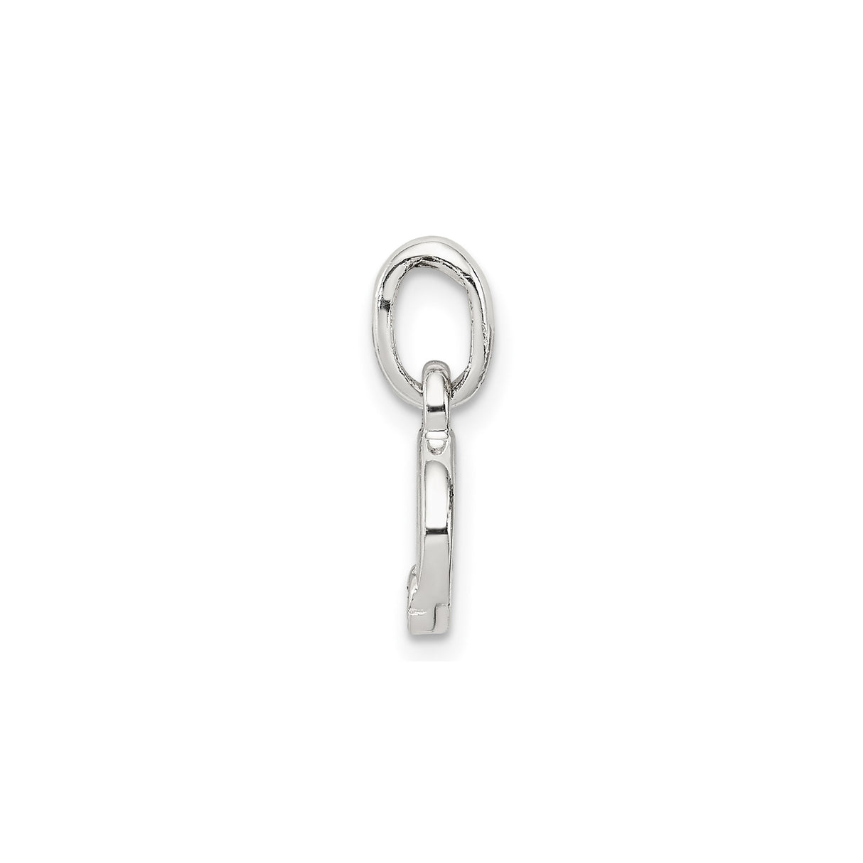 Sterling Silver Charm Pendant with Pink Enamel Flower, Open Circle Design